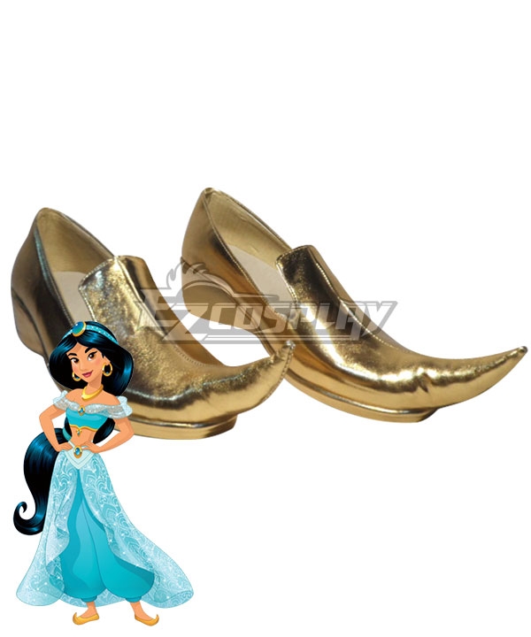 Disney Princess Princesa Jasmine Golden Cosplay Shoes