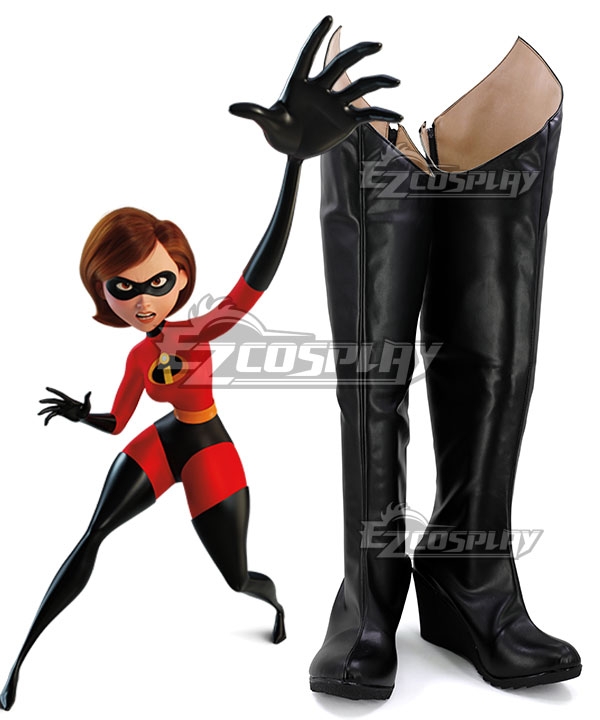 Disney The Incredibles 2 Helen Parr Elastigirl Black Shoes Cosplay Boots