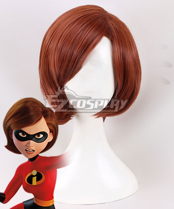 Disney The Incredibles 2 Helen Parr Elastigirl Red brown Cosplay Wig