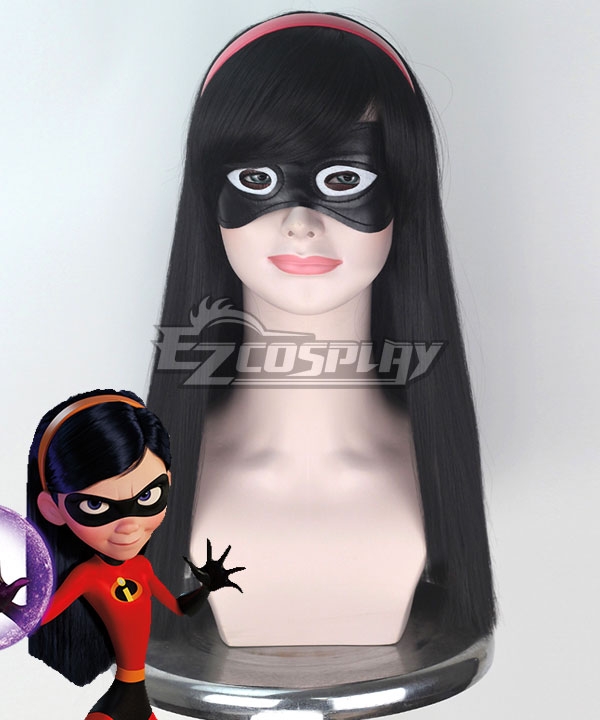 Disney The Incredibles 2 Violet Parr Black Cosplay Wig - Wig + Headwear + Goggles