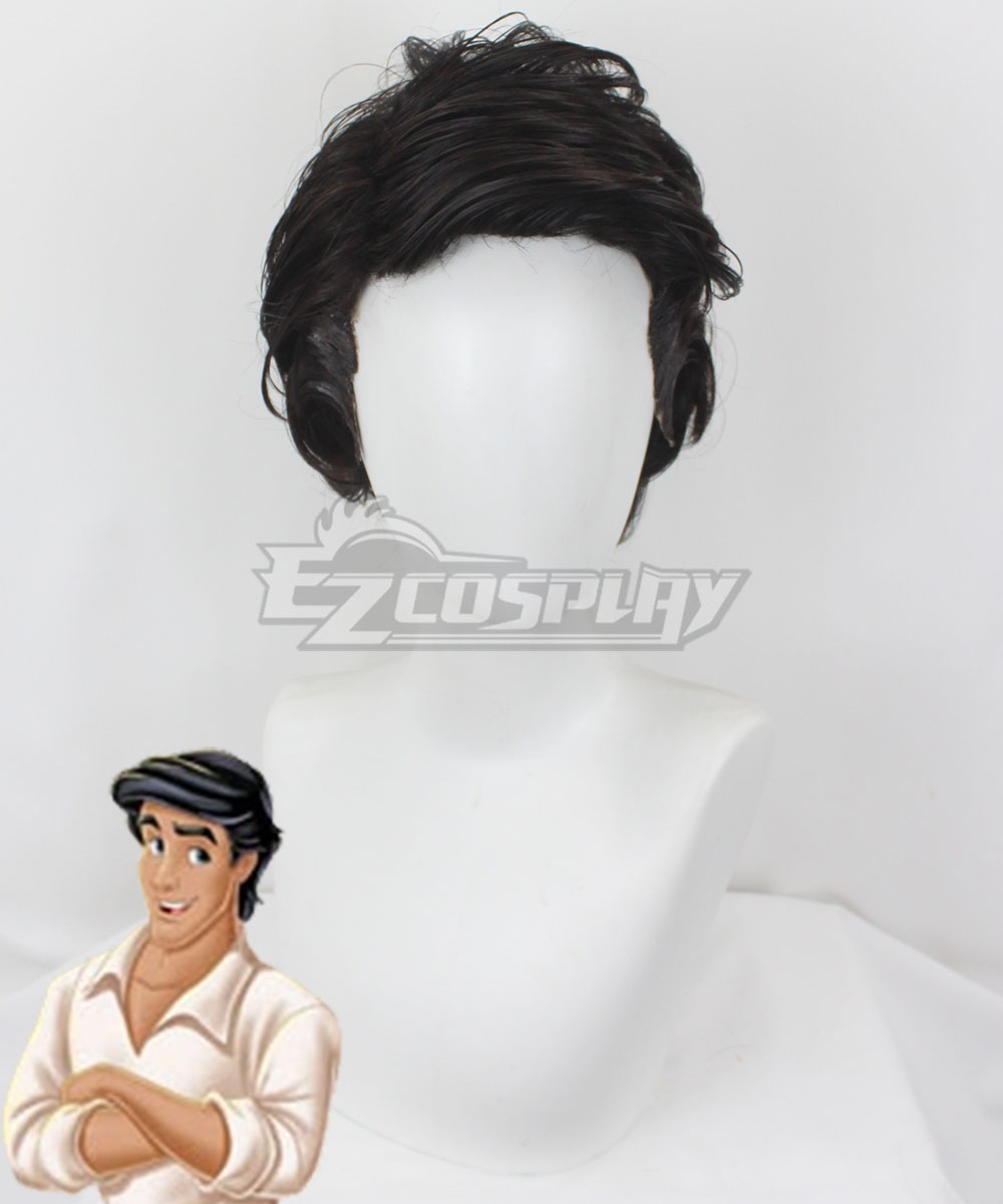 Disney The Little Mermaid Prince Eric Black Cosplay Wig