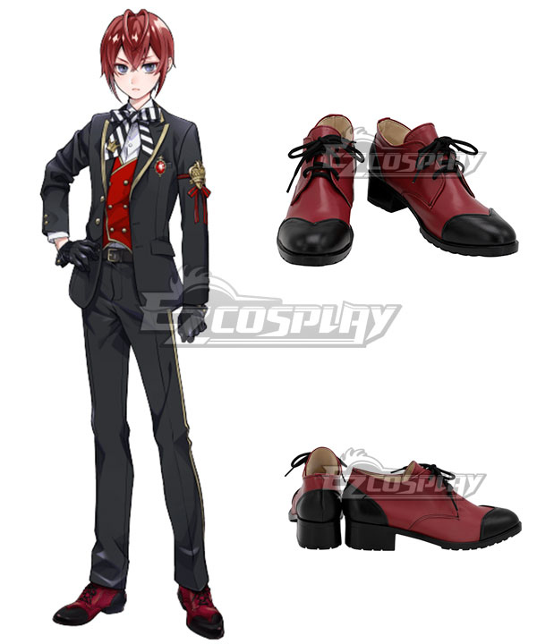 Disney Twisted Wonderland Heartslabyul Riddle Rosehearts Red Black Cosplay Shoes