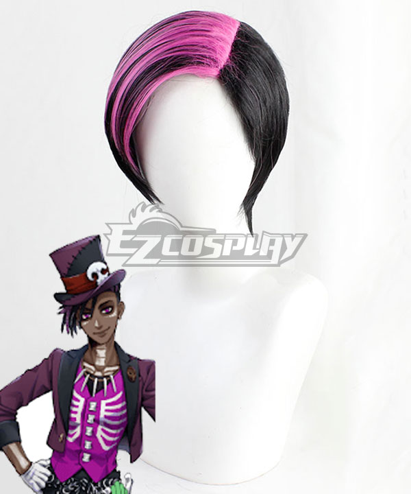 Disney Twisted Wonderland Mr. S's Mystery Shop Sam Cosplay Black Purple Wig