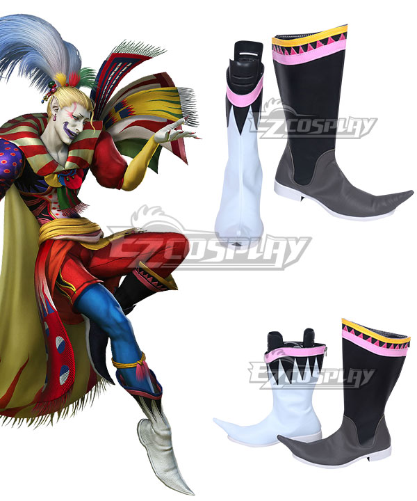 Dissidia Final Fantasy NT FF6 Kefka Black Shoes Cosplay Boots