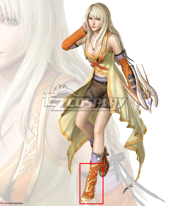Dissidia Final Fantasy NT FF8 Rinoa Heartilly Orange Shoes Cosplay Boots