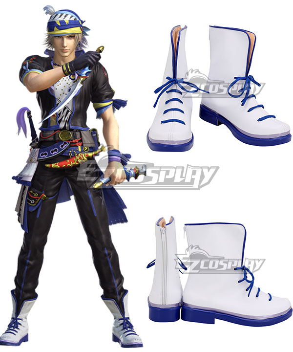 Dissidia Final Fantasy NT Locke Cole White Cosplay Shoes