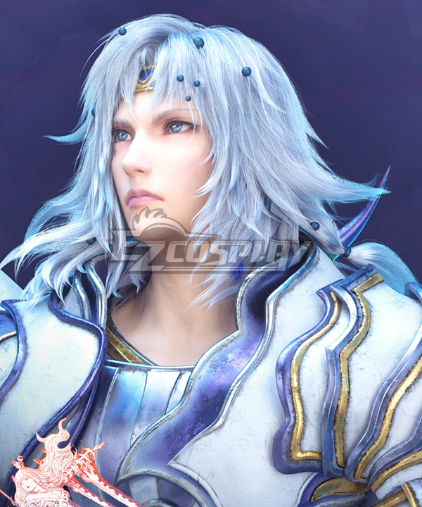 Dissidia Final Fantasy NT Paladin Cecil Silver Cosplay Wig