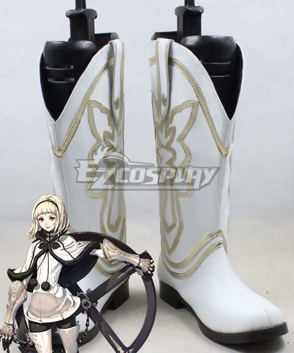 Drag On Dragoon 3 DOD3 One White Shoes Cosplay Boots