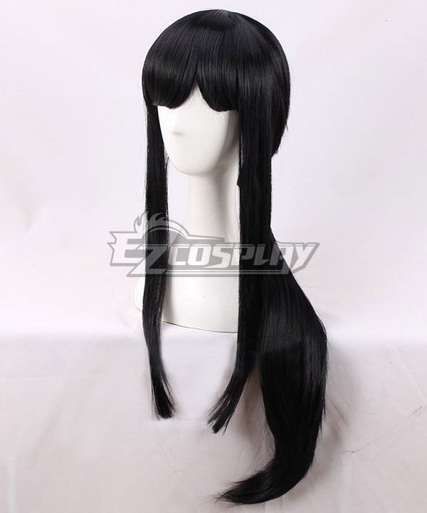 Long black cosplay wig clearance