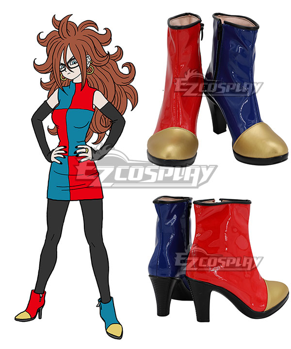 Dragon Ball Fighter Z Android 21 Red Blue Shoes Cosplay Boots