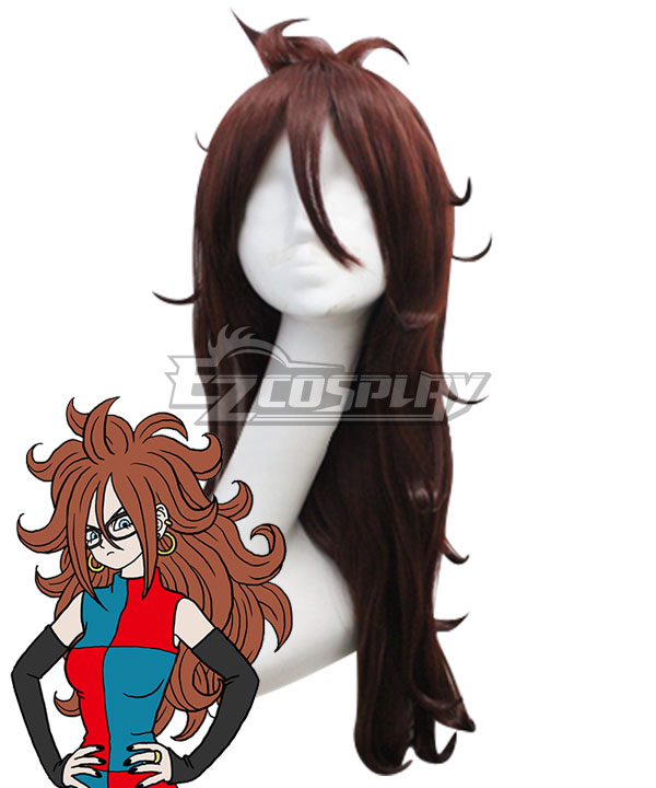Dragon Ball FighterZ Android 21 Red Brown Cosplay Wig