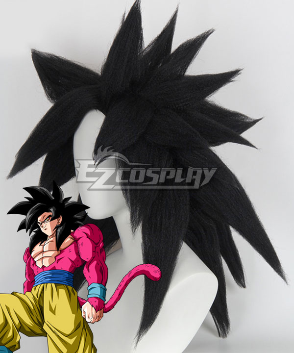 Dragon Ball GT Son Goku Kakarotto SSJ4 Black Cosplay Wig
