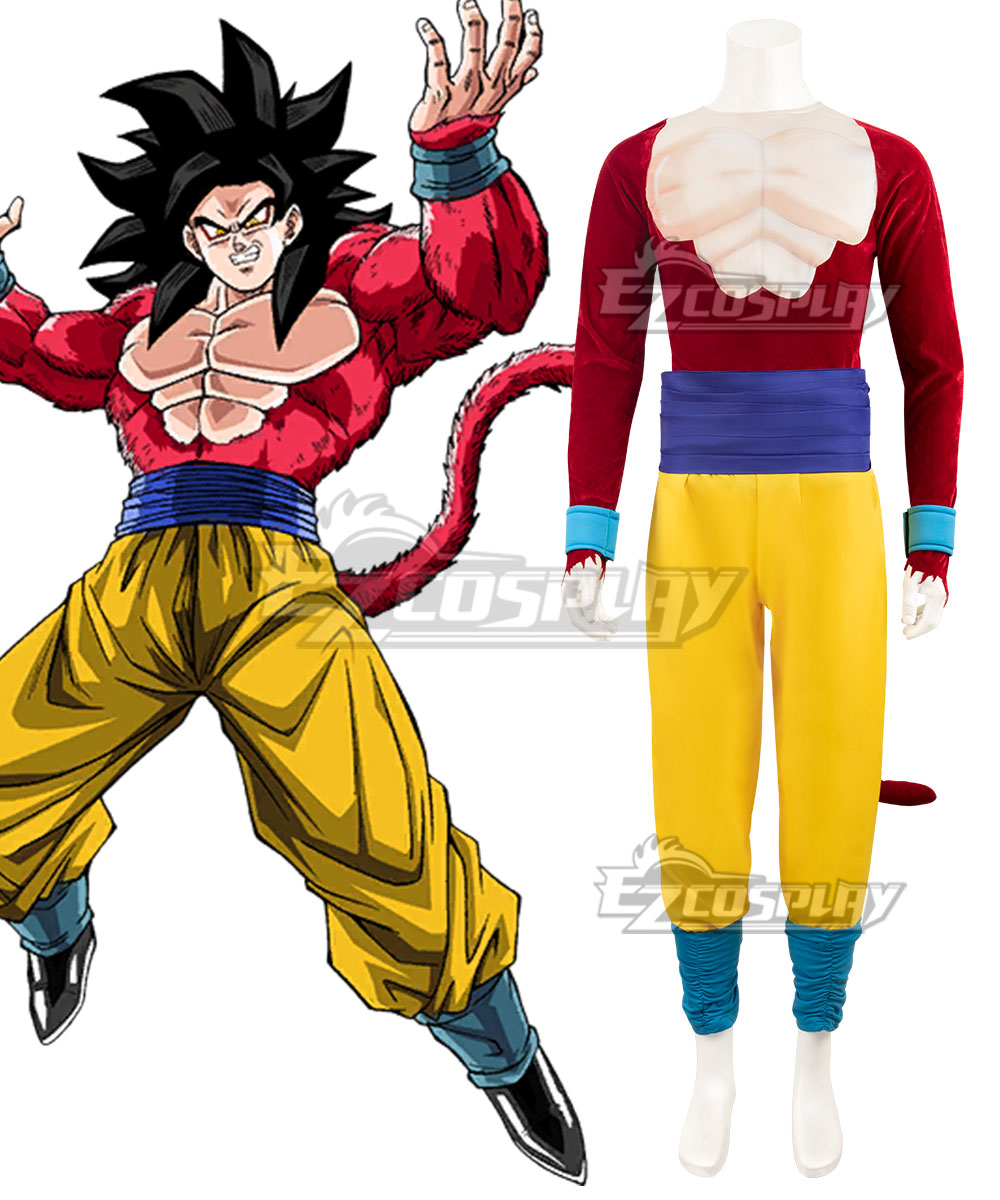 Dragon Ball GT Son Goku Kakarotto SSJ4 Cosplay Costume