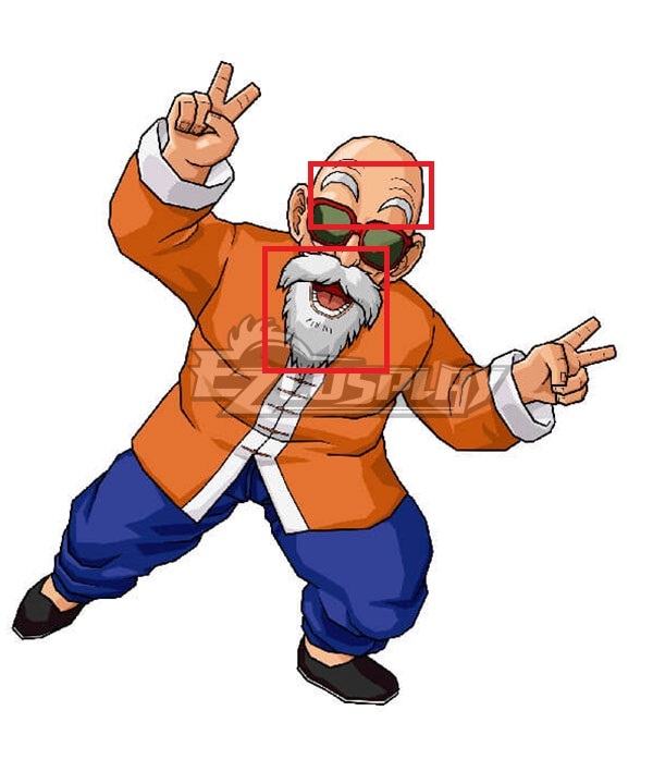 Dragon Ball Master Roshi Eyebrow And Goatee Cosplay Accessory Prop