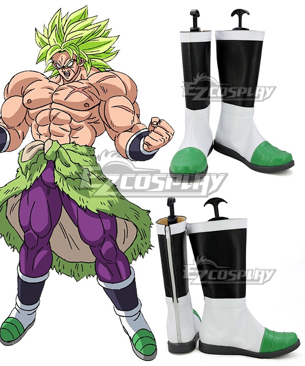 Dragon Ball Super: Broly Broly White Green Cosplay Shoes