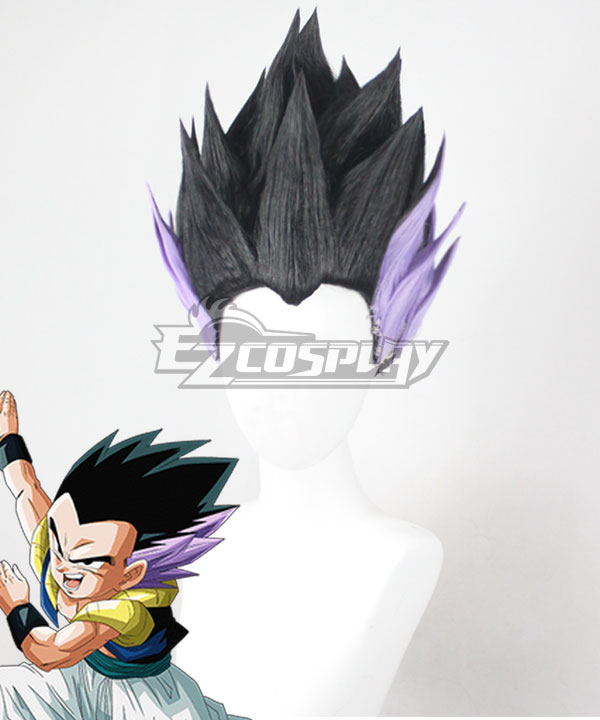Dragon Ball Super Gotenks Black Purple Cosplay Wig