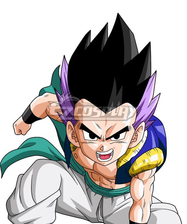 Dragon Ball Super Gotenks Black Purple Cosplay Wig
