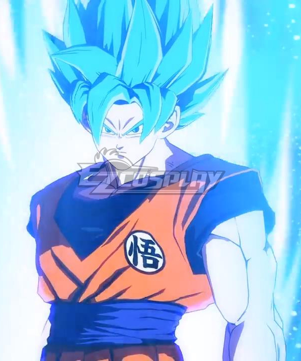Dragon Ball Super Son Goku Kakarotto SSGSS Blue Cosplay Wig