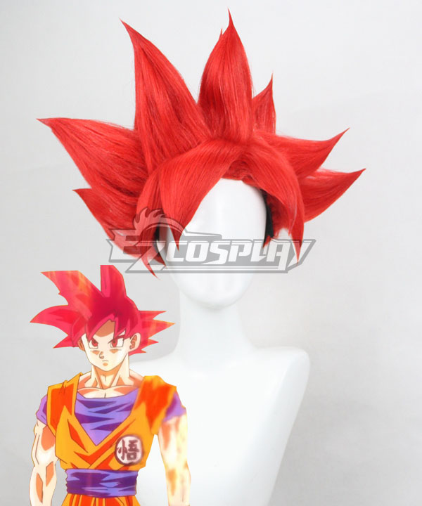 Dragon Ball Super Son Goku Kakarotto Super Saiyan God Red Cosplay Wig