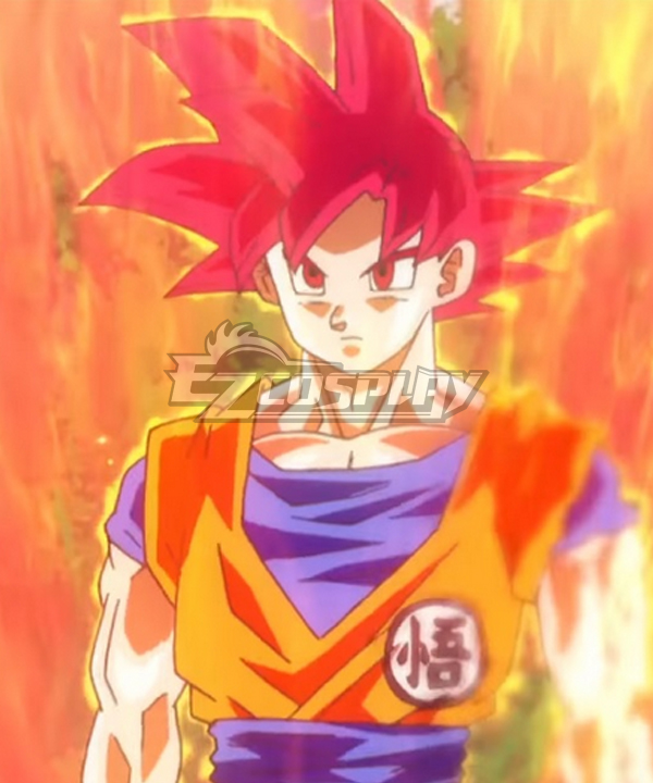 Dragon Ball Super Son Goku Kakarotto Super Saiyan God Red Cosplay Wig