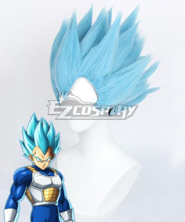 Dragon Ball Super Vegeta SSGSS Blue Cosplay Wig