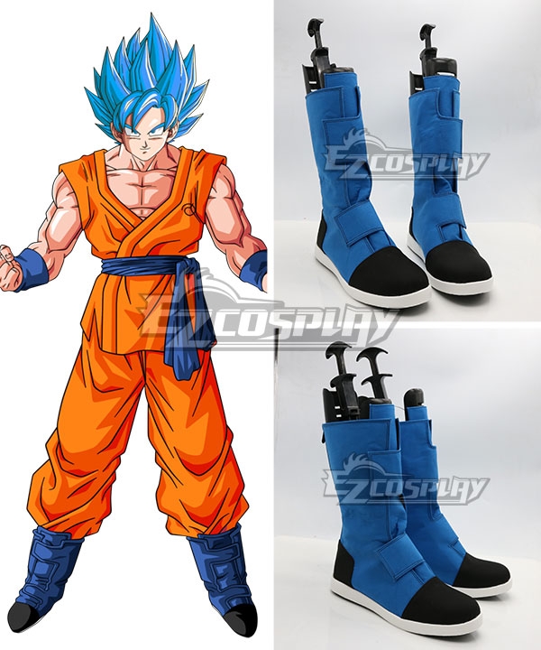Dragon Ball Z Super Son Goku Blue Black Shoes Cosplay Boots