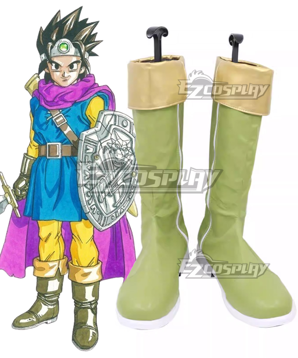 Dragon Quest III Hero Erdrick Brown Shoes Cosplay Boots