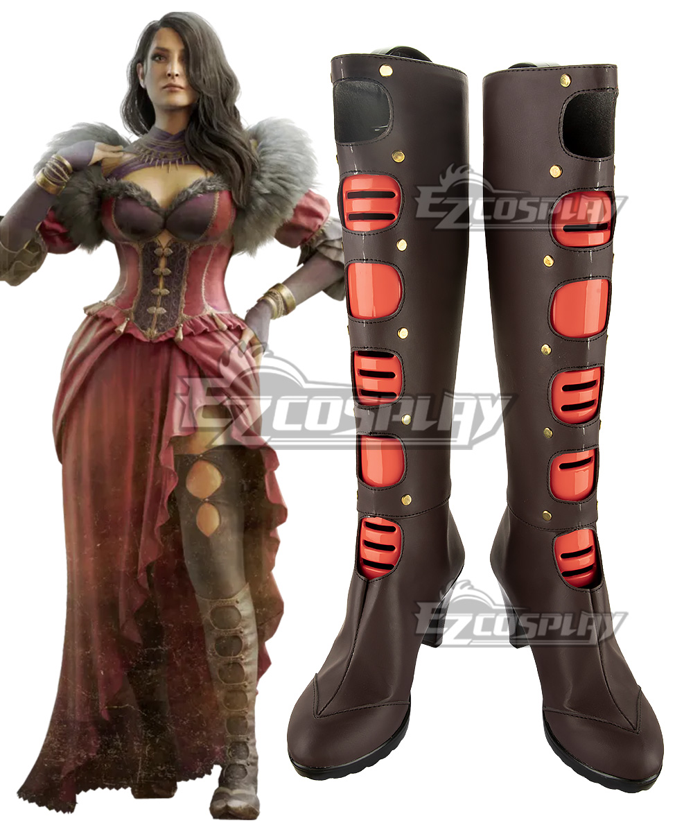 Dragon's Dogma II DD2 Wilhelmina Brown Shoes Cosplay Boots