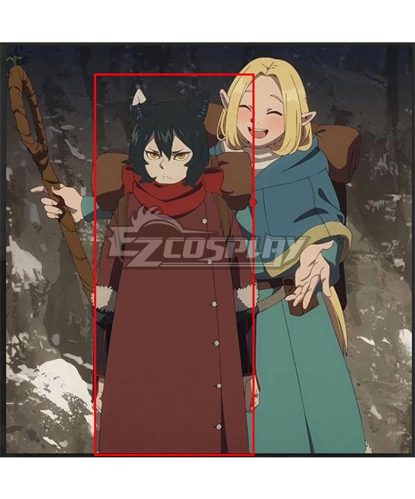 Dungeon Meshi Delicious in Dungeon Izutsumi Winter Coat Black Cosplay Costume
