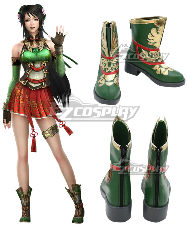Dynasty Warriors 8 Guan Yinping Grüne Cosplay-Schuhe