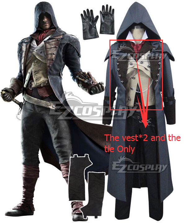 

Assassin's Creed Unity Arno Victor Dorian Cosplay Costume - The vest*2 and Tie ONLY