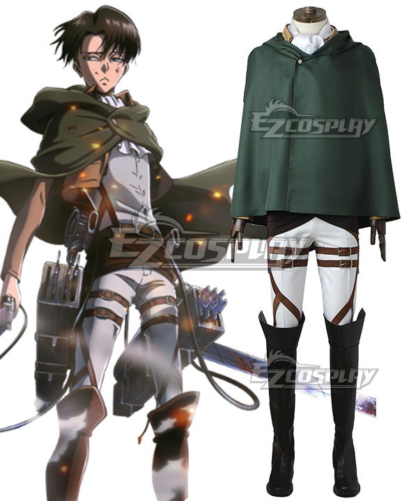 Attack on Titan Shingeki no Kyojin Levi Ackerman Scout Regiment Cosplay Costume - No Boots