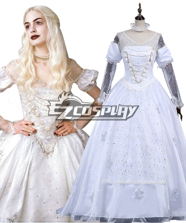 Alice in Wonderland White Queen Dress Cosplay Costume