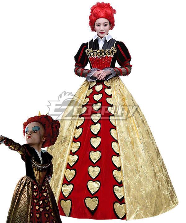 Alice in Wonderland Red Queen Red Dress Cosplay Costume - Premium Edition
