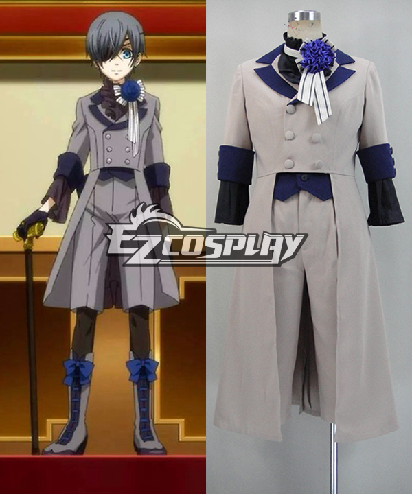 Black Butler III Book of Circus Kuroshitsuji Ciel Phantomhive Grey Cosplay Costume