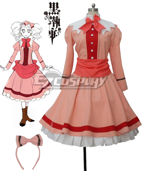 

Black Butler II Kuroshitsuji Elizabeth Midford Liz Orange Lolita Long Dress Cosplay Costume
