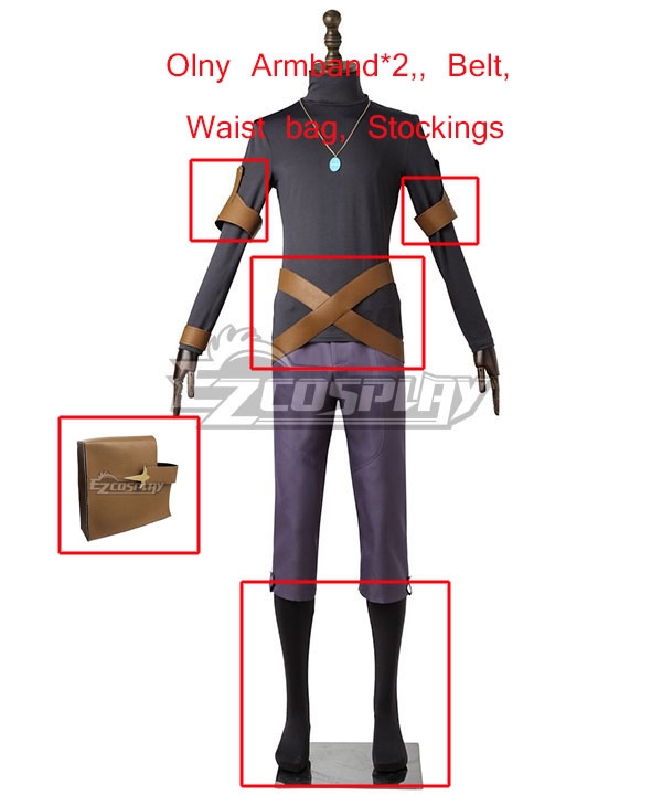 

Black Clover Yuno Cosplay Costume - Only Belt, Armband*2, Stockings,Waist bag