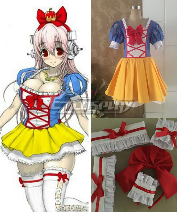 Soni-Ani Super Sonico the Animation Snow White Red Apple Cosplay Costume