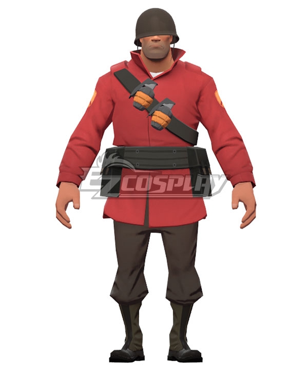 Team Fortress 2 Roter Soldat Cosplay-Kostüm – nur Jacke, Bandolier, Gürtel, Taschen