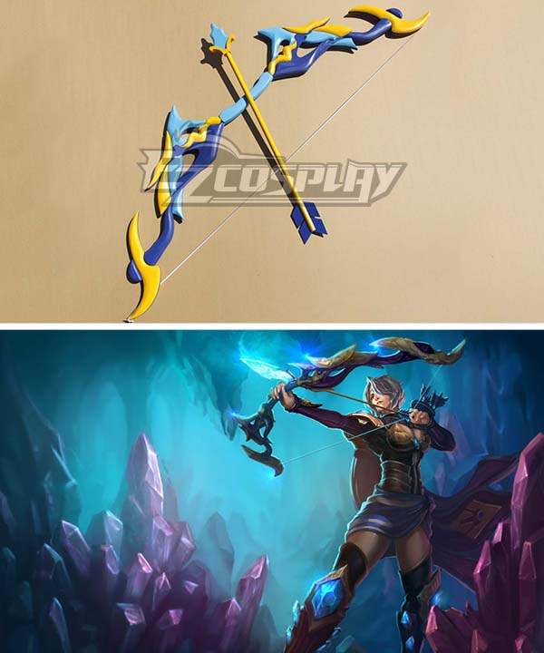 League of Legends Amethyst Ashe The Frost Archer Bow and arrow Cosplay Weapon Prop