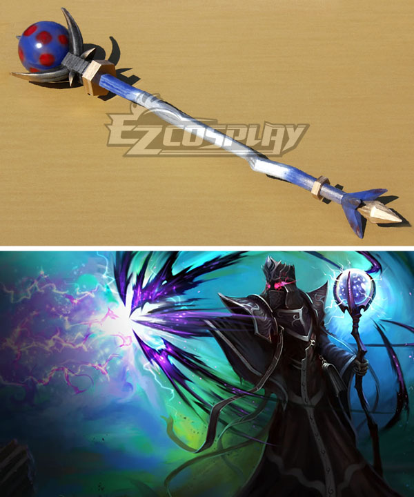 League of Legends Phantom Karthus The Deathsinger Staves Blue Cosplay Weapon Prop