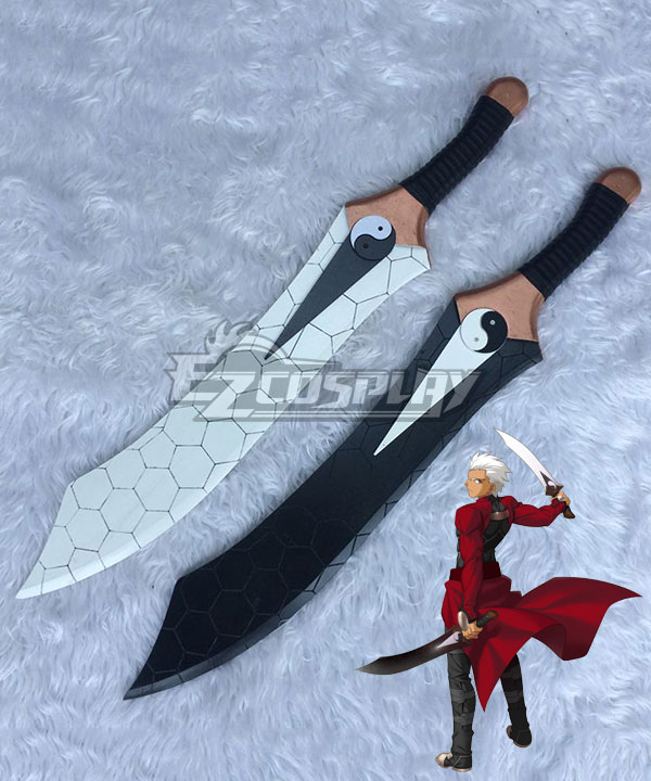 Fate Stay Night Fate Zero Archer Emiya Shirou Gan Jiang Mo Ye Two Swords Cosplay Weapon Prop