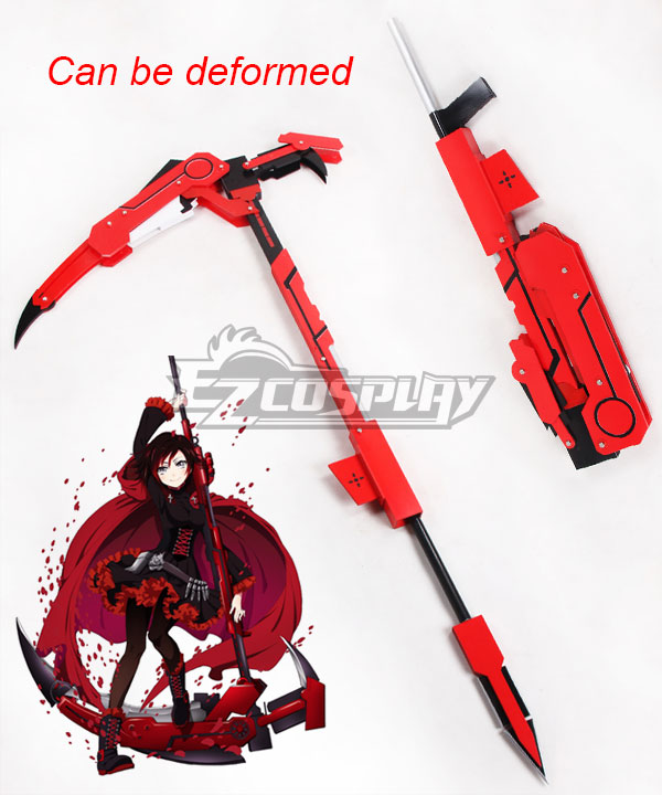RWBY Leader of Team RWBY Ruby Rose's Transformable High Caliber Sniper Scythe HCSS Crescent Rose Cosplay Weapon Prop - Can be Transformed
