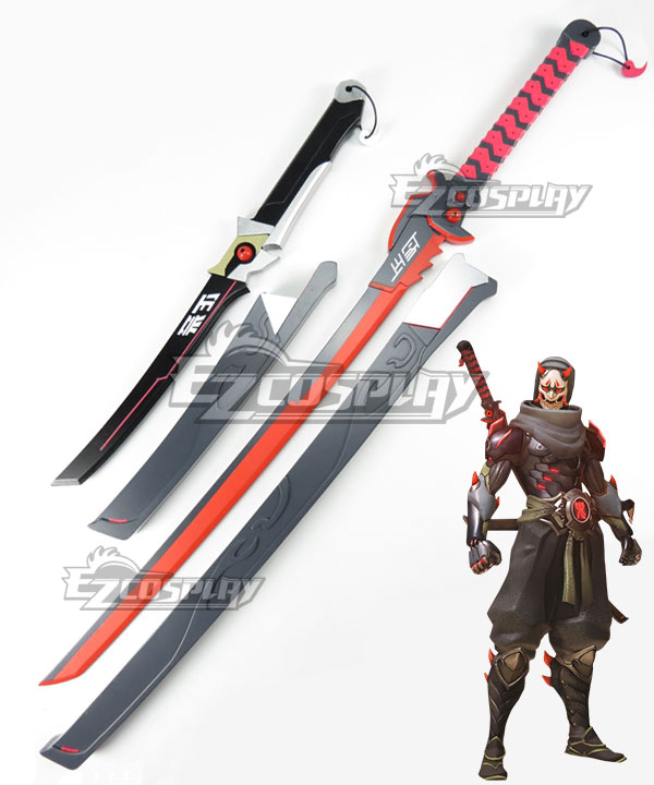 Overwatch OW Genji Shimada Oni Two Swords Cosplay Weapon Prop