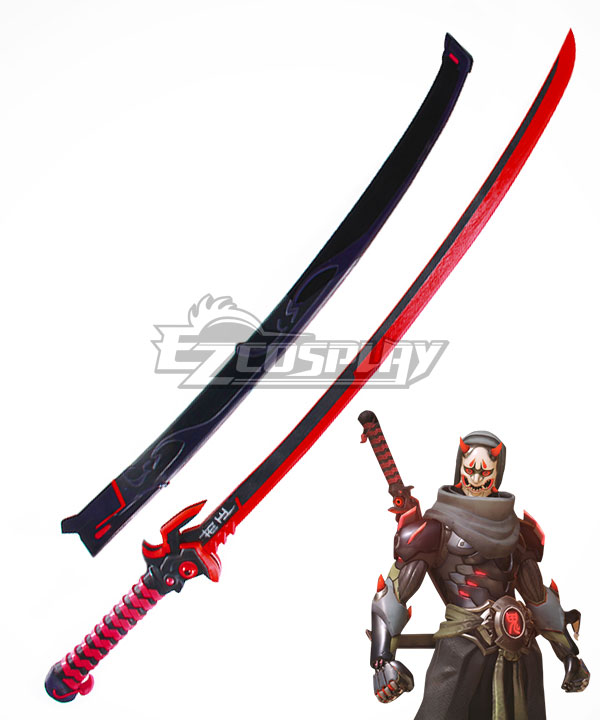 Overwatch OW Genji Shimada Oni Long sword Cosplay Weapon Prop
