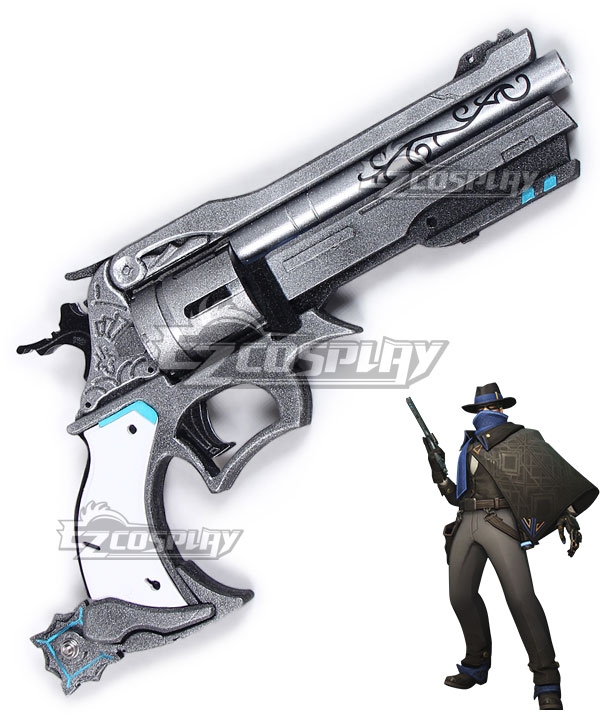 

Overwatch OW Jesse McCree Mystery Man Gun Gear Rotatable Cosplay Weapon Prop
