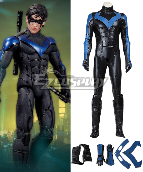 DC Batman Arkham City Nightwing Cosplay Costume