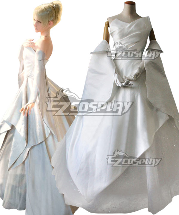 chinese dress ladies Uwowo Collab Series Final Fantasy 15 Lunafreya Nox Fleuret Luna White –  Uwowo Cosplay main image 1
