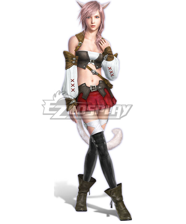 Final Fantasy LRFFXIII Lightning Miqo'te Outfit Miqo'te Cosplay Costume
