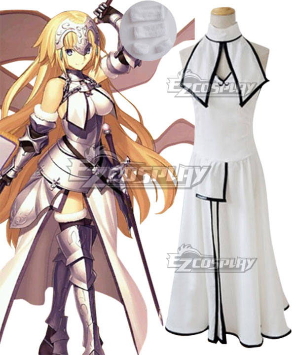 Fate Grand Order Fate Apocrypha Ruler Joan of Arc Jeanne d'Arc White Dress Cosplay Costume - A Edition
